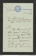 k.k. naturhistorisches Hofmuseum, Intendanzakten 1885-1896 (Hauer), Aktenzahl Z.260/1889, Seite 1
